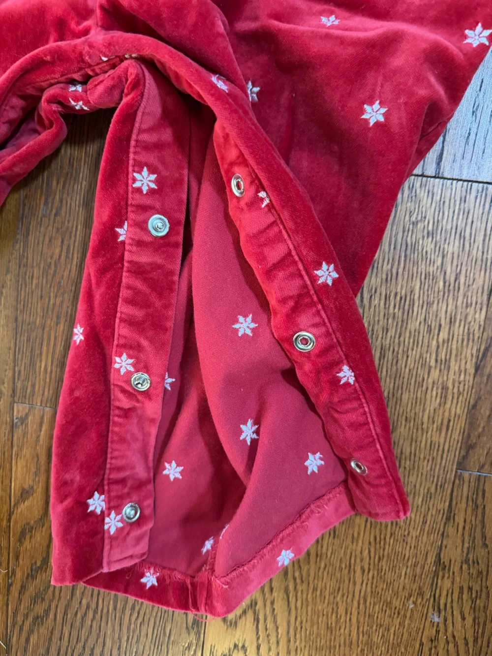 vintage OshKosh B'gosh red velour/velvet snowflake jumper romper holiday 24 mt